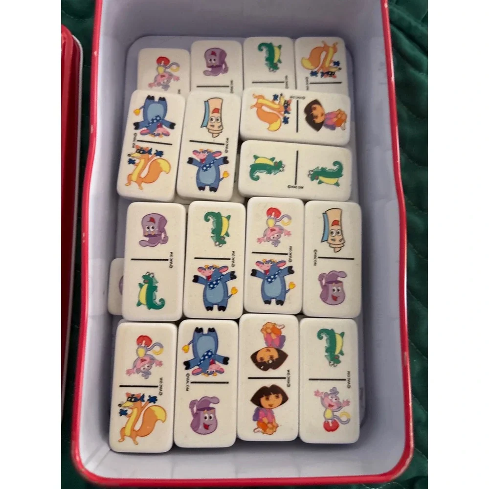 Nick Jr Dora the Explorer Dominoes 26 Piece Plastic Set‎ in Collector Tin 2005